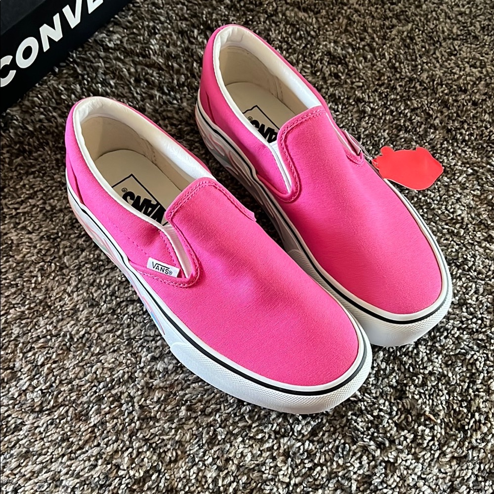 Vans Vibrant Pink Slip-On Shoes